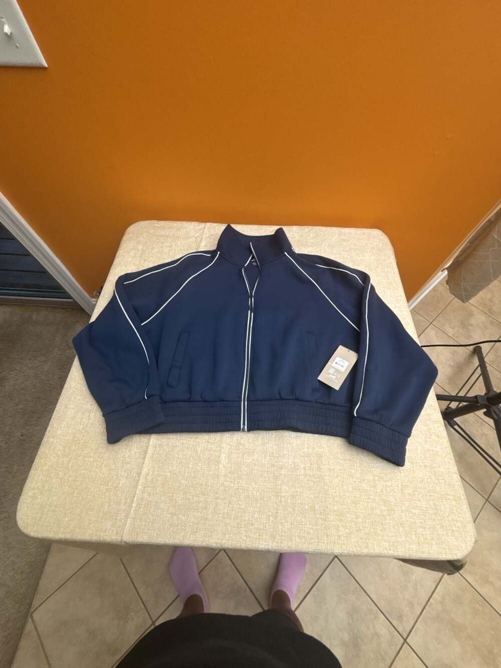 Avia Double Knit Jacket Size XL Blue Cove Full Zip Track Jacket